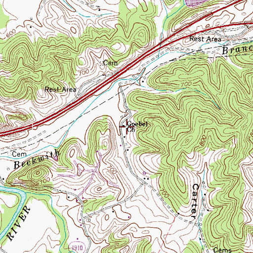 Topographic Map of Goebel Church, KY