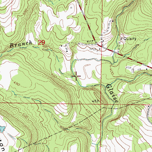 Topographic Map of Fussy Branch, AR