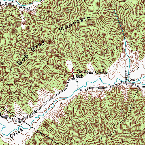 Topographic Map of Goldens Creek School, KY