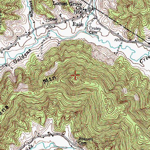 Topographic Map of Goldens Mountain, KY