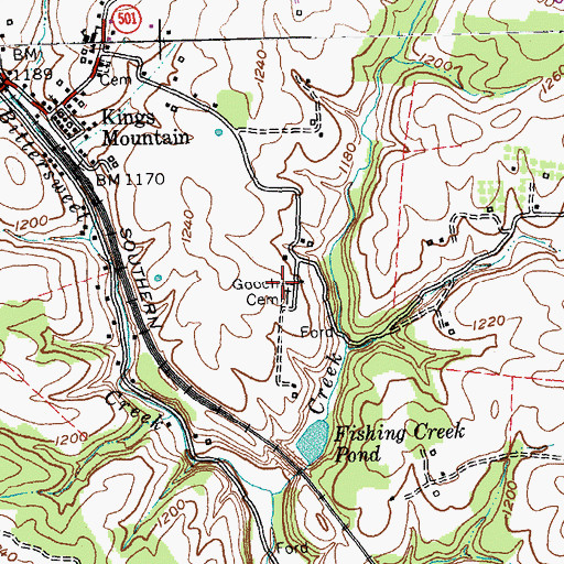 Topographic Map of Gooch Cemetery, KY