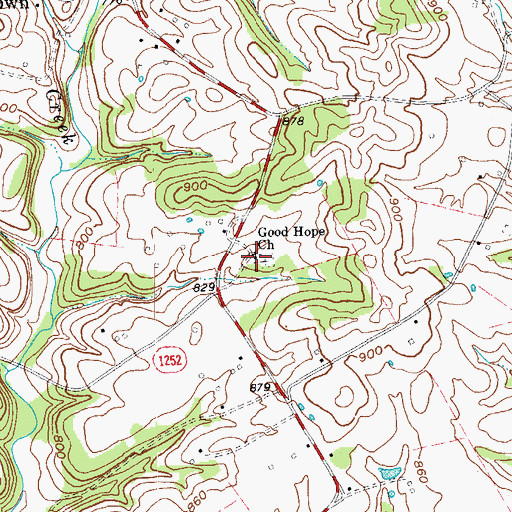 Topographic Map of Good Hope Baptist Church, KY
