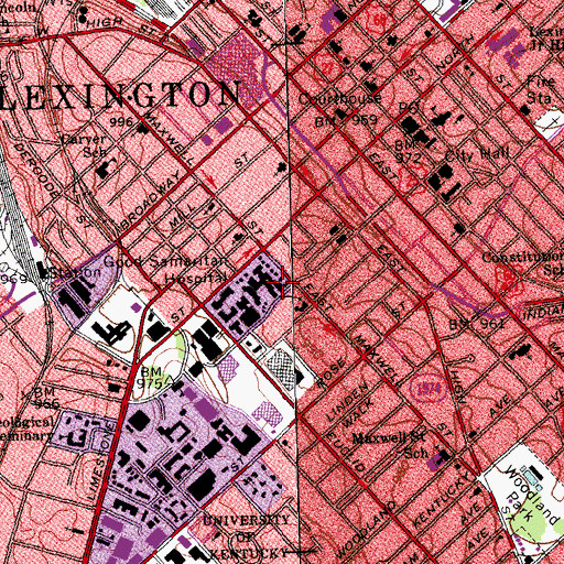 Topographic Map of University of Kentucky Health Care - Good Samaritan Hospital, KY