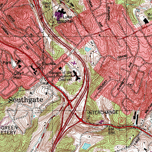 Topographic Map of Sisters of the Good Shepherd Convent, KY