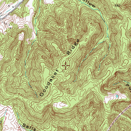 Topographic Map of Goodaker Ridge, KY
