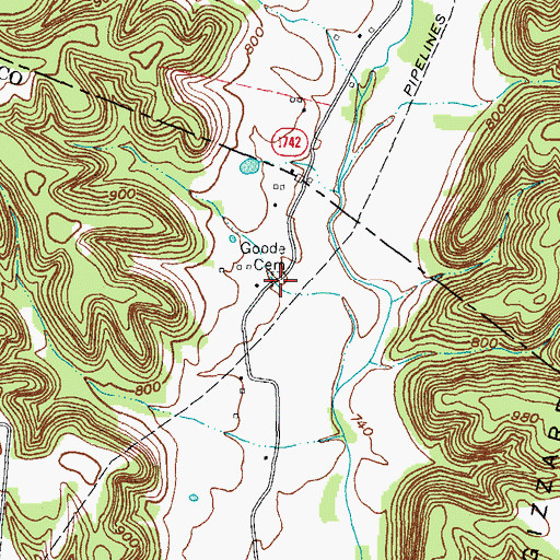 Topographic Map of Goode Cemetery, KY