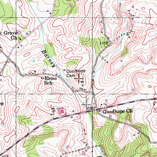 Topographic Map of Goodhope Cemetery, KY