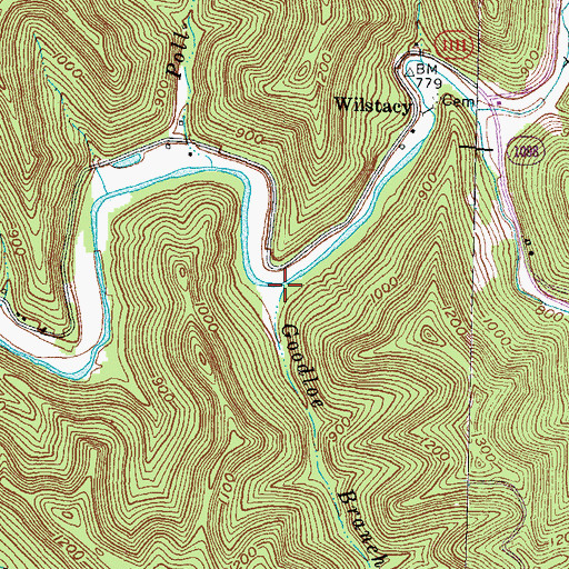 Topographic Map of Goodloe Branch, KY