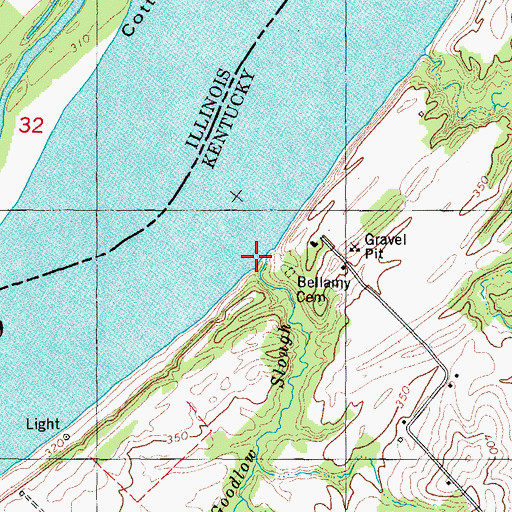 Topographic Map of Goodlow Slough, KY