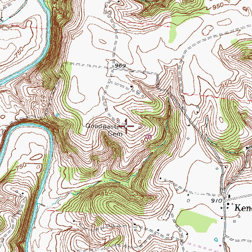 Topographic Map of Goodpaster Cemetery, KY