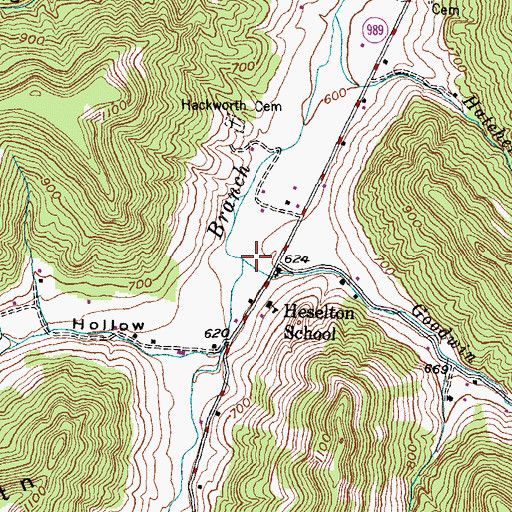 Topographic Map of Goodwin Branch, KY