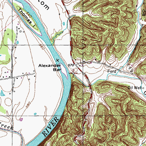 Topographic Map of Goose Creek, KY
