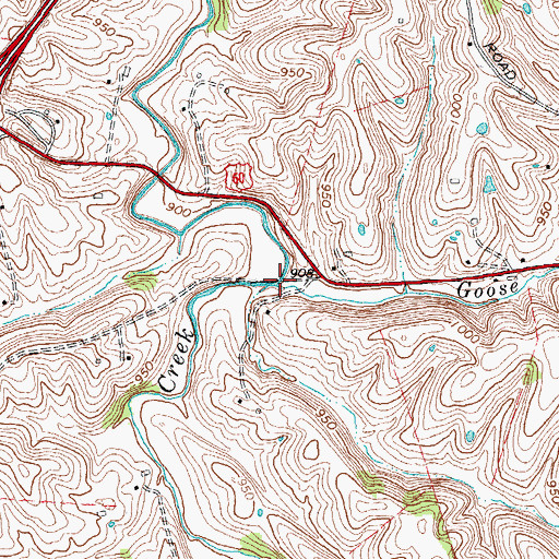 Topographic Map of Goose Creek, KY