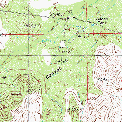 Topographic Map of Adobe Canyon, AZ