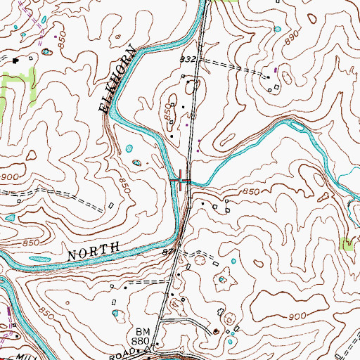 Topographic Map of Goose Creek, KY