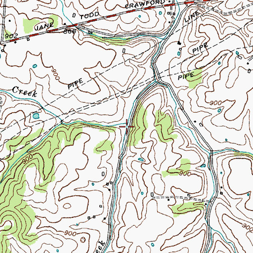 Topographic Map of Goose Creek, KY