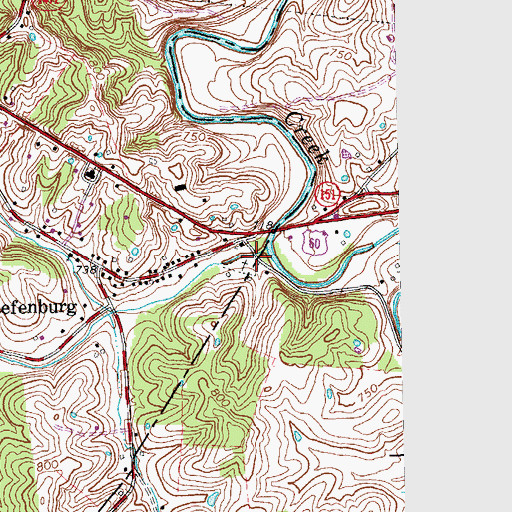 Topographic Map of Goose Creek, KY