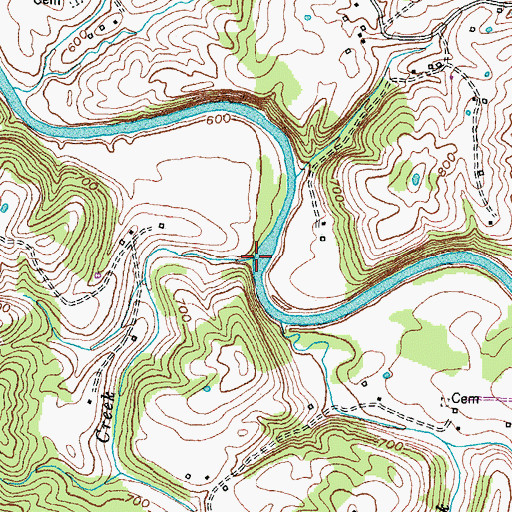 Topographic Map of Goose Creek, KY