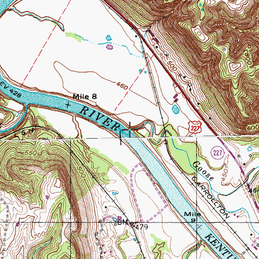 Topographic Map of Goose Creek, KY