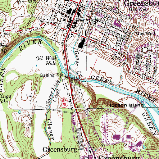 Topographic Map of Goose Creek, KY