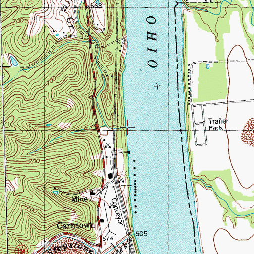 Topographic Map of Goose Creek, KY