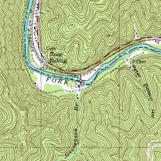 Topographic Map of Gooseneck Branch, KY