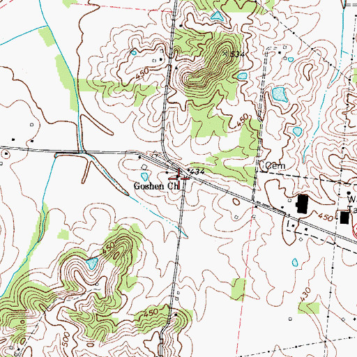 Topographic Map of Goshen Church, KY