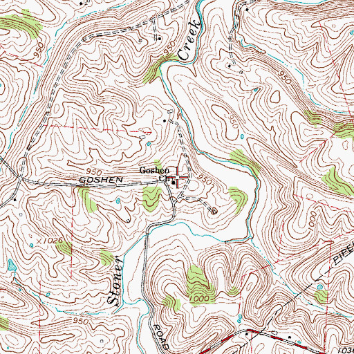 Topographic Map of Goshen Baptist Church, KY