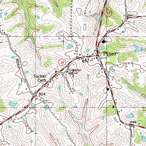 Topographic Map of Goshen Church, KY