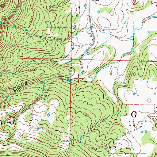 Topographic Map of Gaither Cove, AR