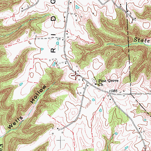 Topographic Map of Gosser Ridge, KY