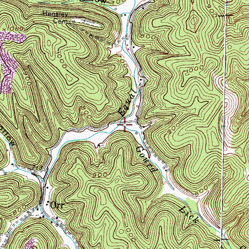 Topographic Map of Gourd Lick, KY