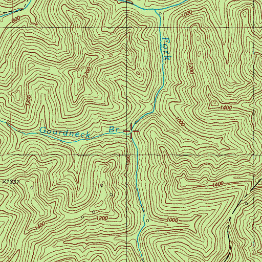 Topographic Map of Gourdneck Branch, KY