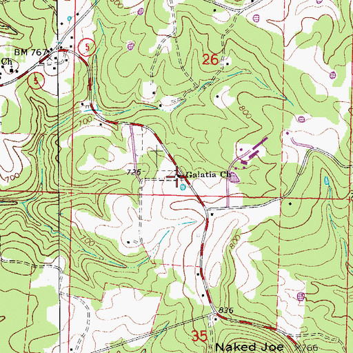 Topographic Map of Galatia Church, AR