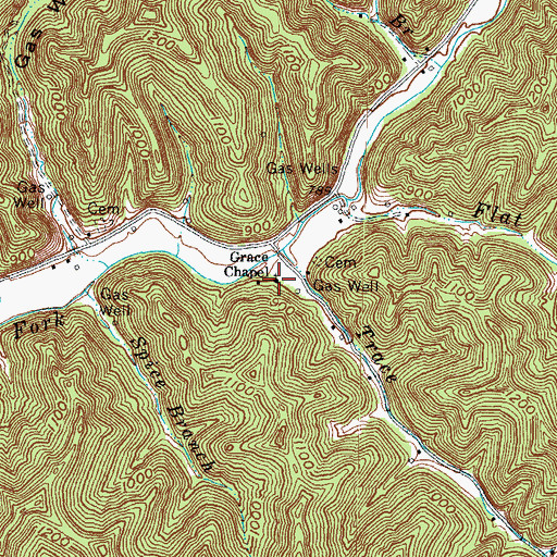 Topographic Map of Grace Chapel, KY