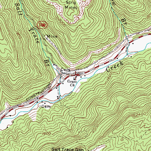 Topographic Map of Grace Church, KY
