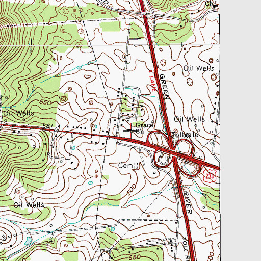 Topographic Map of Grace Baptist Church, KY