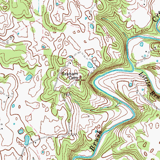 Topographic Map of Graham Cemetery, KY