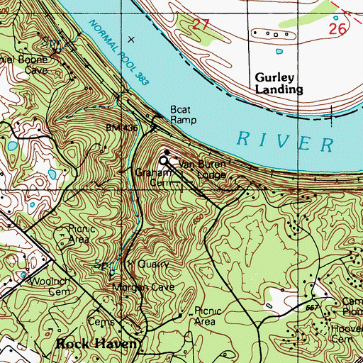 Topographic Map of Graham Cemetery, KY