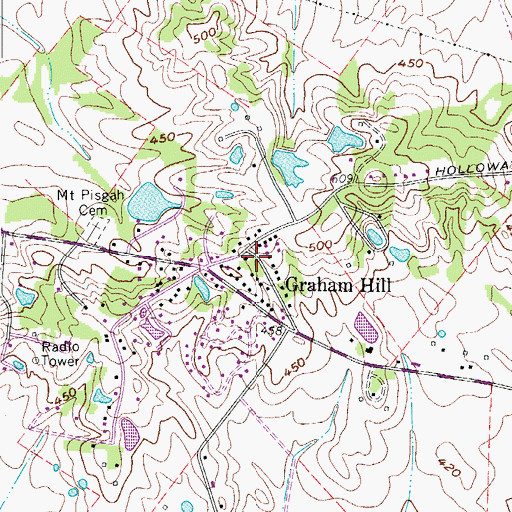 Topographic Map of Graham Hill, KY