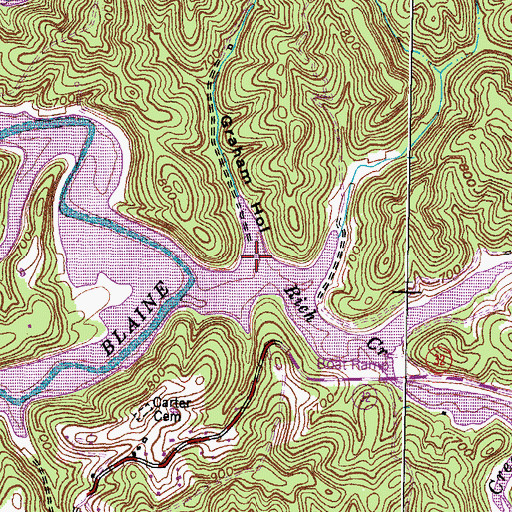 Topographic Map of Graham Hollow, KY