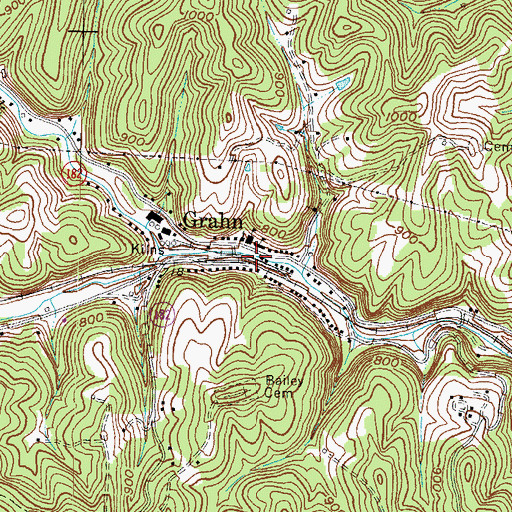 Topographic Map of Grahn, KY