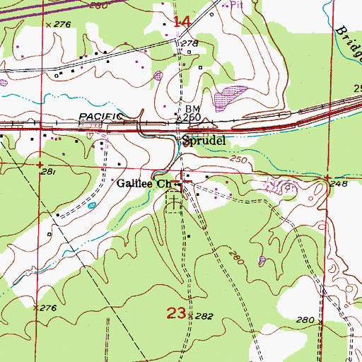 Topographic Map of Galilee Church, AR