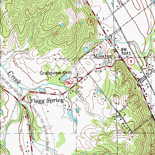Topographic Map of Grandview Cemetery, KY