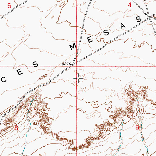 Topographic Map of Garces Mesas, AZ