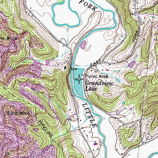 Topographic Map of Grandview Lake, KY