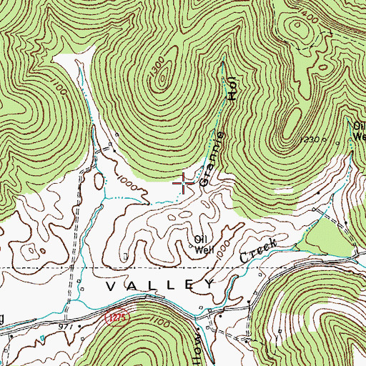 Topographic Map of Grannie Hollow, KY