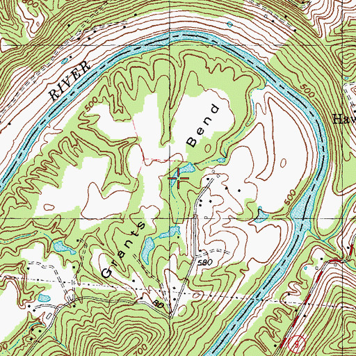 Topographic Map of Grants Bend, KY