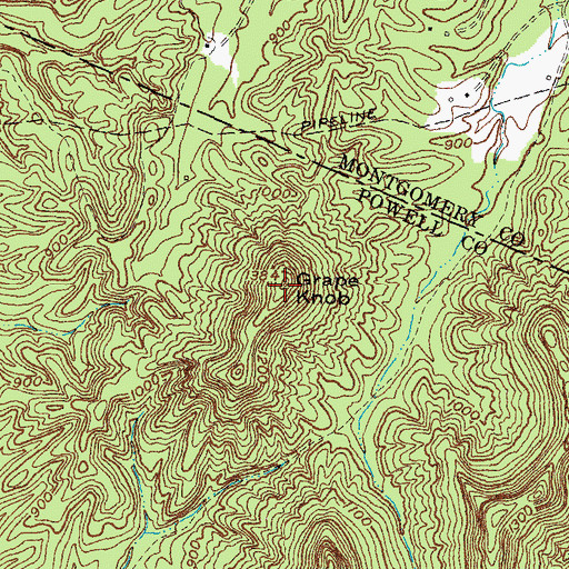 Topographic Map of Grape Knob, KY