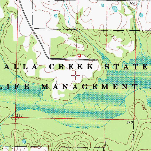 Topographic Map of Galla Creek State Wildlife Management Area, AR
